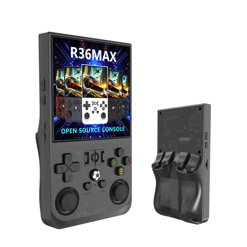 Black MT3K Gaming System, front and back view with grips