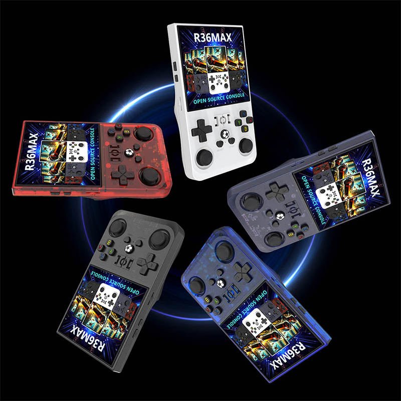 MT3K Gaming System in its five colors: red, white, black, blue and grey